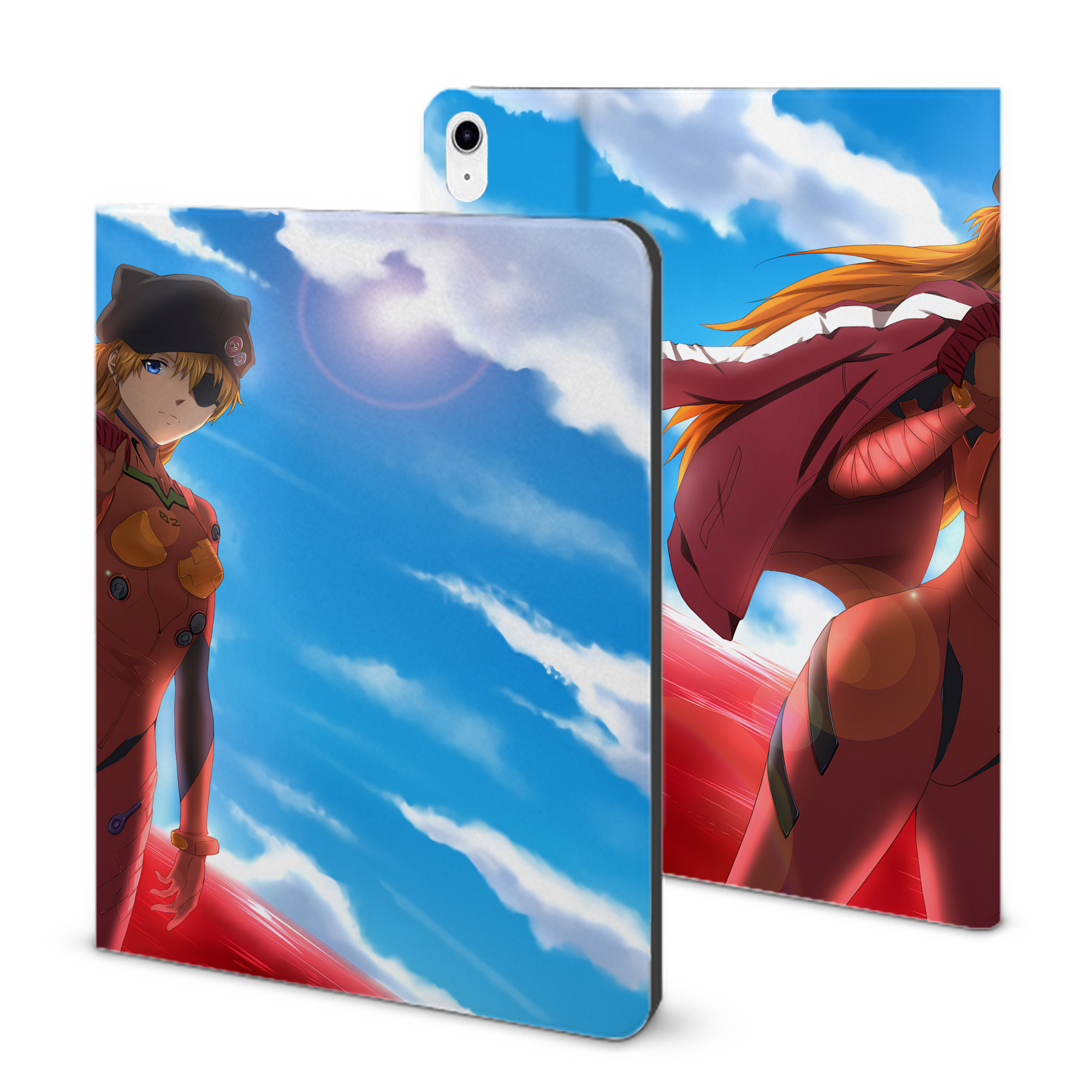 （画像用） EVA 新世紀エヴァンゲリオン IPad ケース ブック型 PUレザー TPU 耐衝撃 軽量 薄型 ペン収納なし 全面保護 IPad 各モデル対応